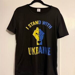 Black 'I Stand With Ukraine' T-Shirt